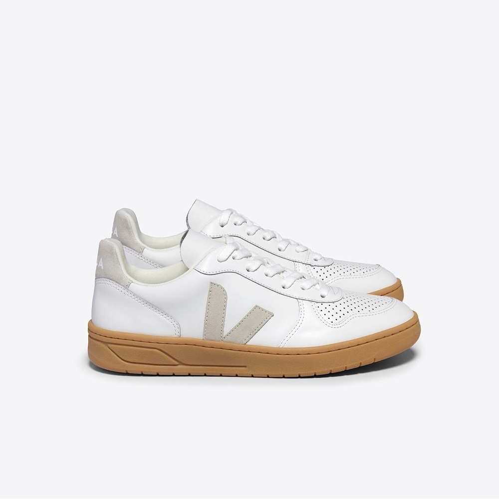 Veja Men’s V-10 Leather White Nautral Gum Sole Size 11 Sneakers